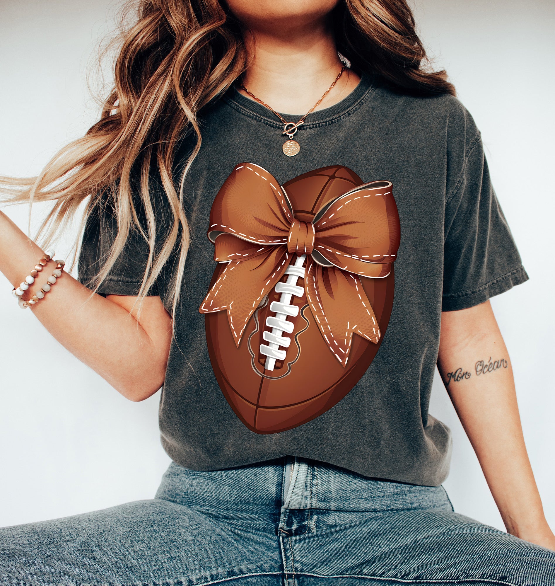 Coquette Football shirt Football Season Shirt Game Day Shirt Football mom sweatshirt Football Lover Gift American Football Shirt Sport Mom